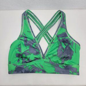 Joy Lab Criss Cross Green & Grey Marble Sports Bra